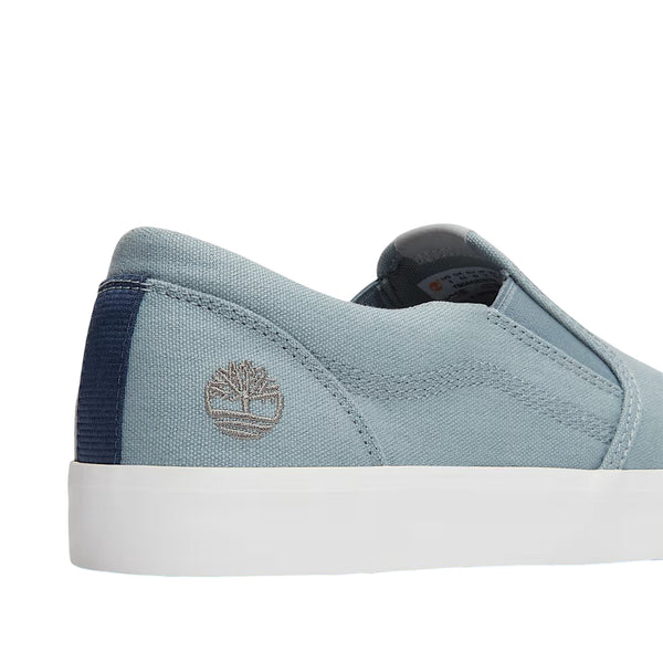 Sneakers Basse Slip-on Uomo Mylo Bay Celeste dettaglio logo