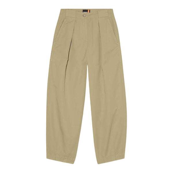 Pantaloni Donna Utility Cotone e Lino Verdi