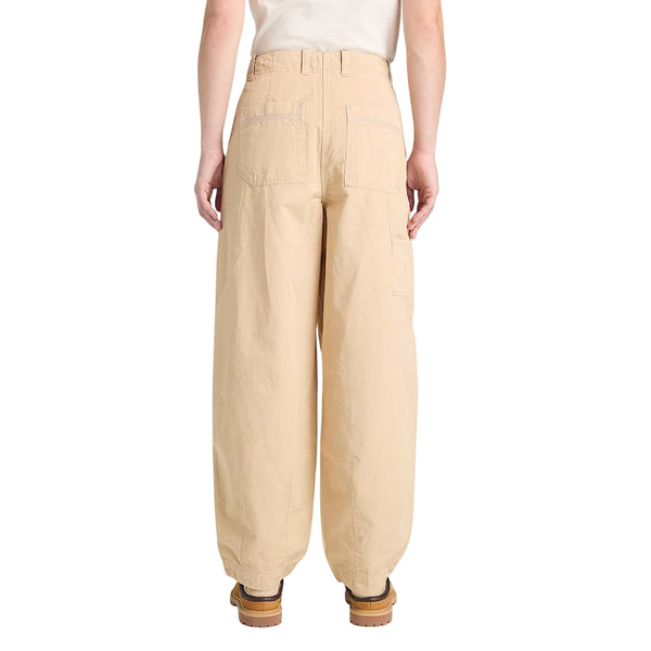 Pantaloni Donna Utility Cotone e Lino Beige