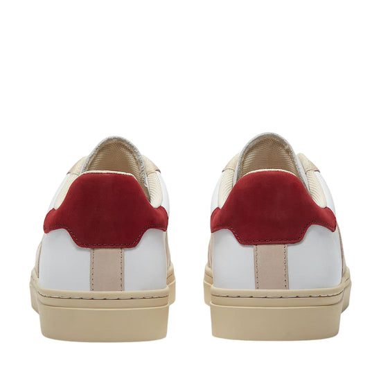 Sneaker in pelle da uomo bianco e beige chiaro