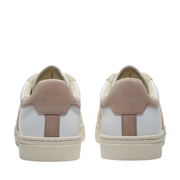 Sneaker da uomo in pelle bianca e crema