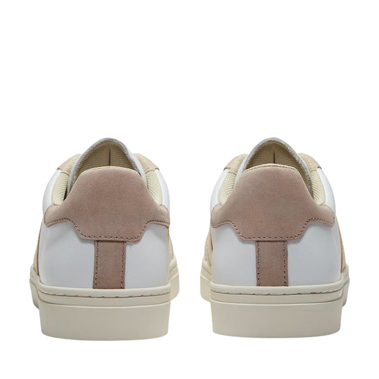 Sneaker da uomo in pelle bianca e crema