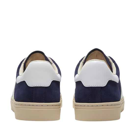 Sneaker da uomo di pelle blu scuro e bianco