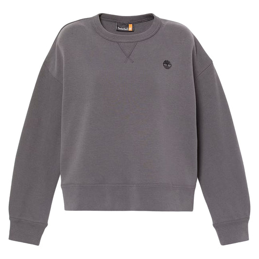 Felpa a girocollo di cotone in grigio scuro