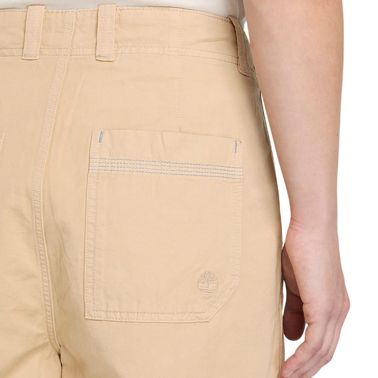 Bermuda Donna in cotone e lino Beige dettaglio