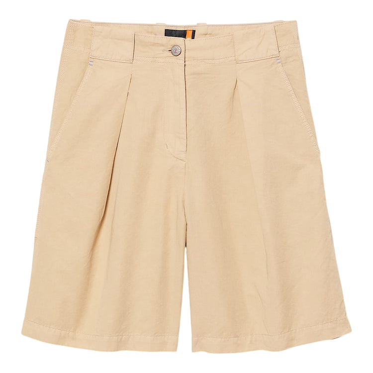 Bermuda Donna in cotone e lino Beige