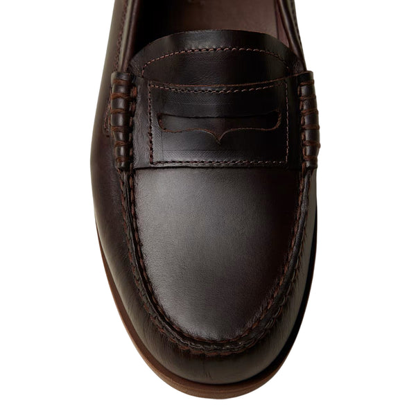 Mocassino da barca Uomo Classic marrone scuro dettaglio punta