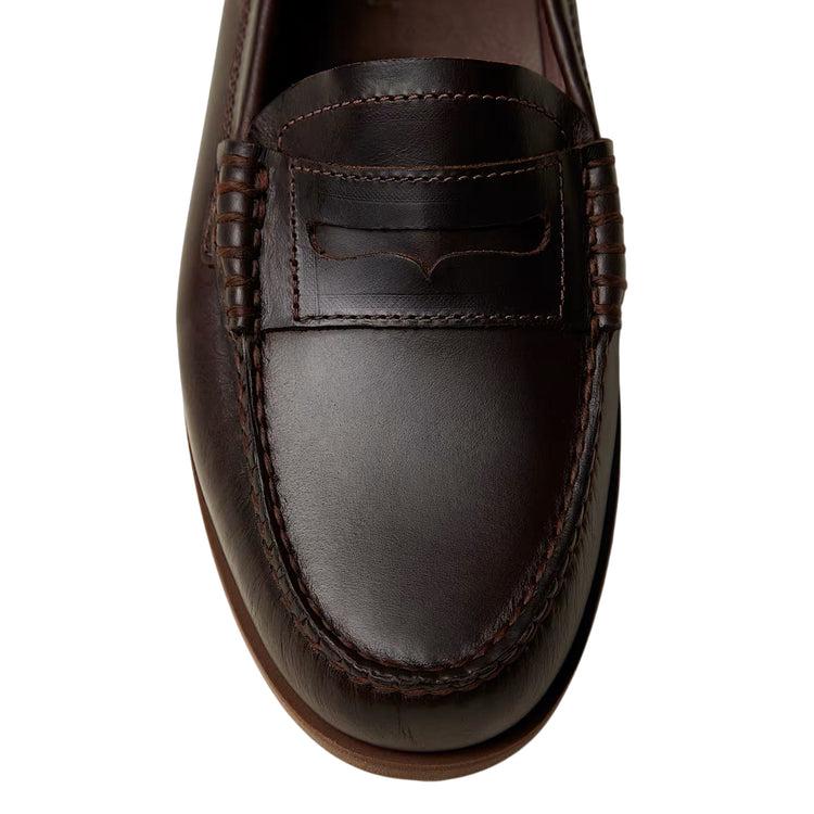 Mocassino da barca Uomo Classic marrone scuro dettaglio punta