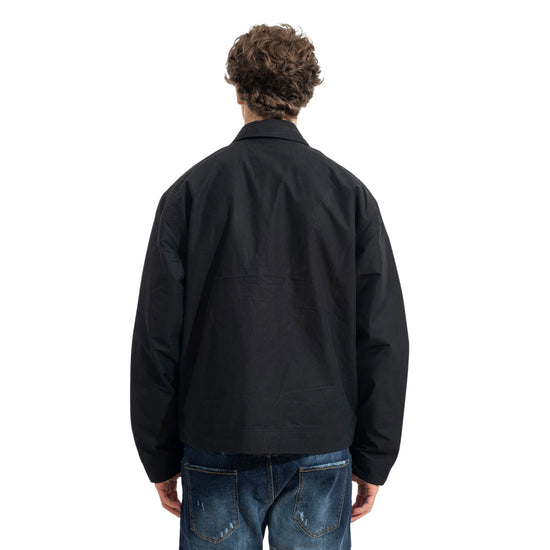 Bomber Uomo Stratham in cotone nero idrorepellente retro