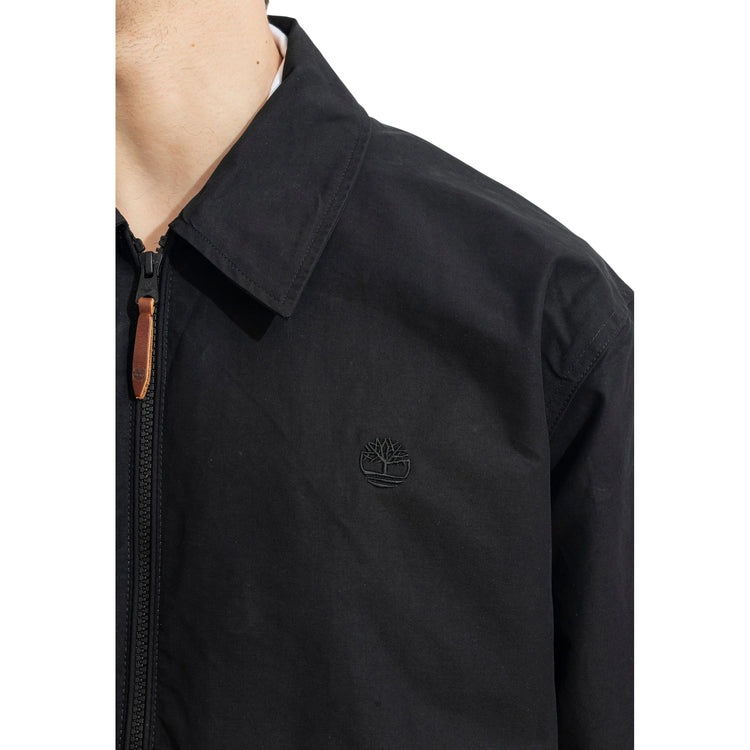 Bomber Uomo Stratham in cotone nero idrorepellente dettaglio