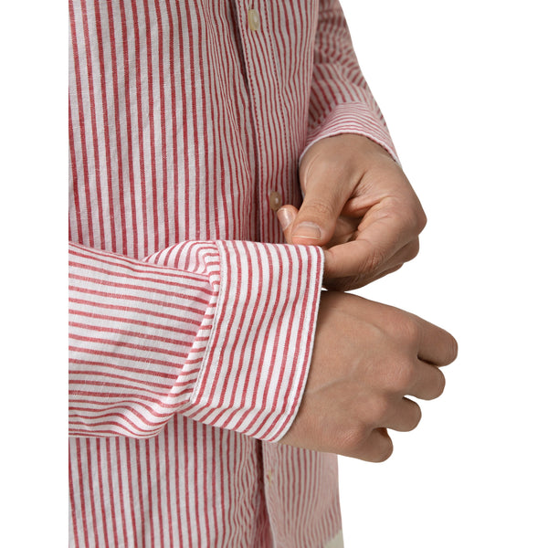 Camicia Uomo Mill Brook a righe Rosso dettaglio