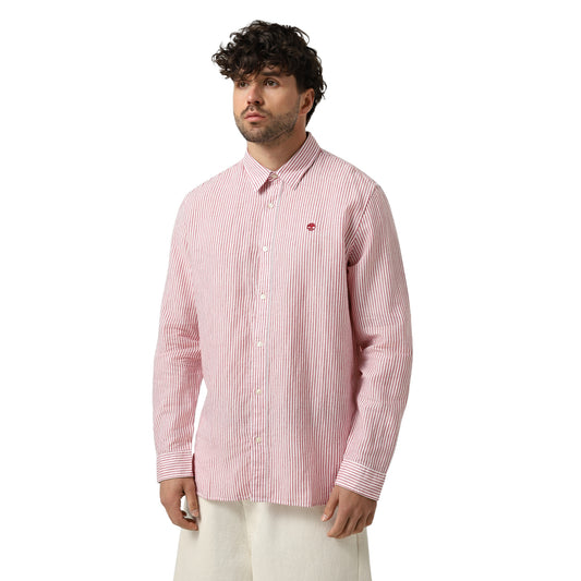 Camicia Uomo Mill Brook a righe Rosso modello frontale