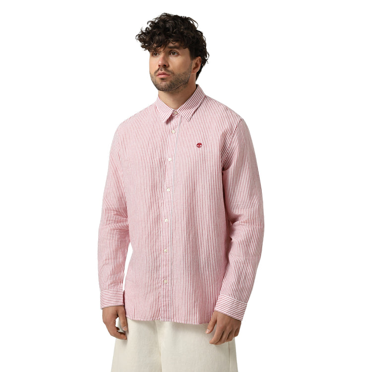 Camicia Uomo Mill Brook a righe Rosso modello frontale