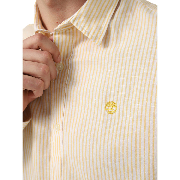 Camicia Uomo Mill Brook a righe Giallo dettaglio