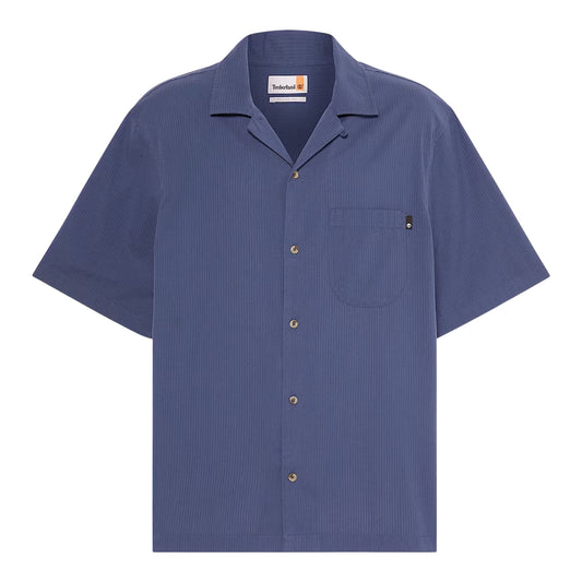 Camicia Uomo manica corta con taschino Blu
