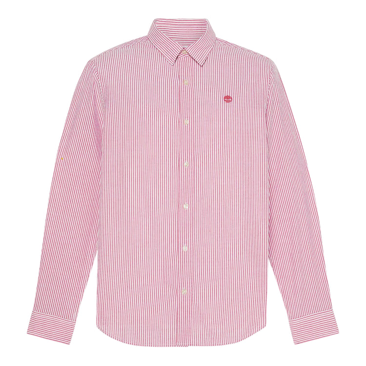 Camicia Seersucker a Righe Uomo rossa