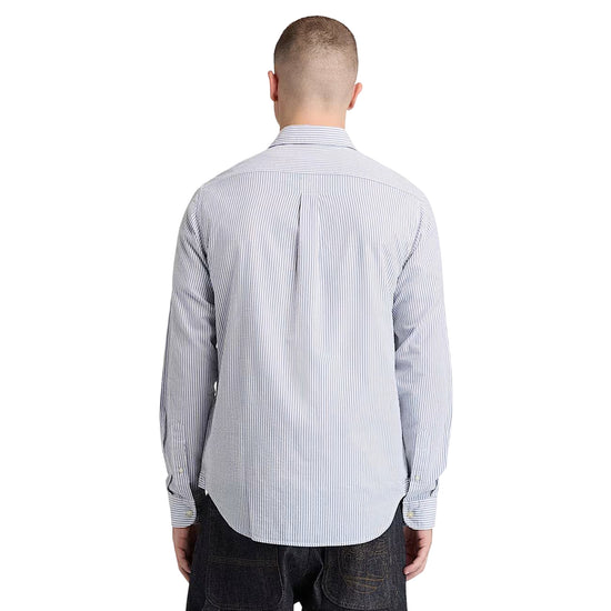 Camicia Seersucker a Righe Uomo blu