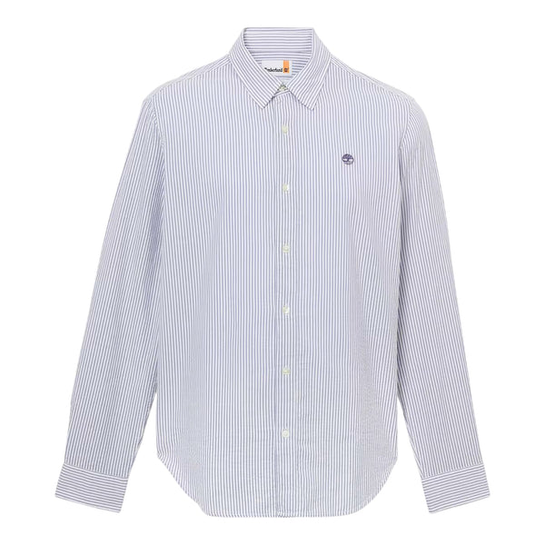 Camicia Seersucker a Righe Uomo blu