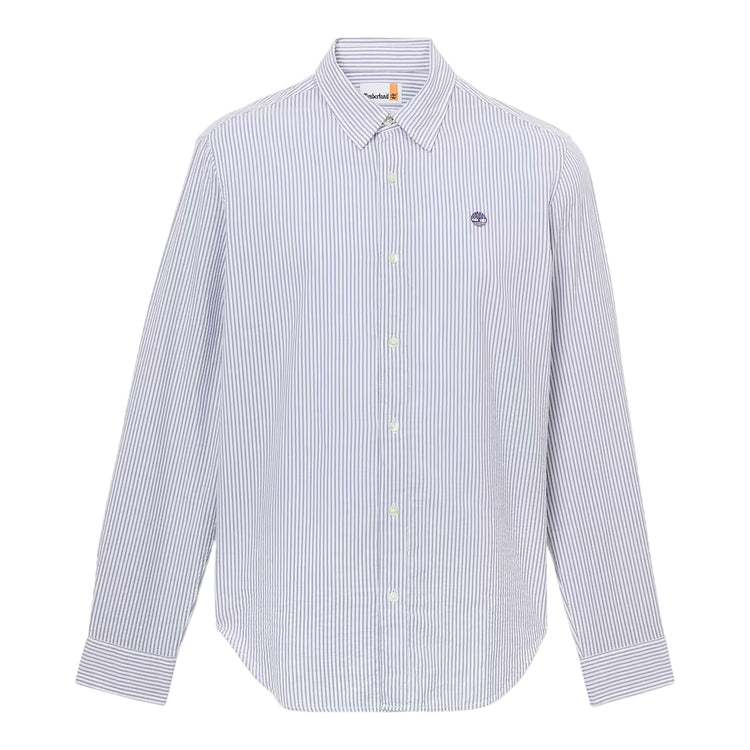 Camicia Seersucker a Righe Uomo blu