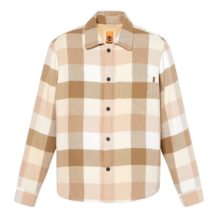 Camicia over da Uomo con fodera in pile Beige