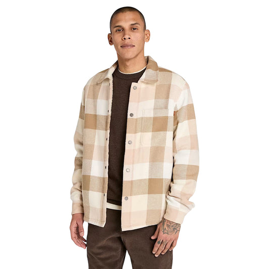 Camicia over da Uomo con fodera in pile Beige modello frontale