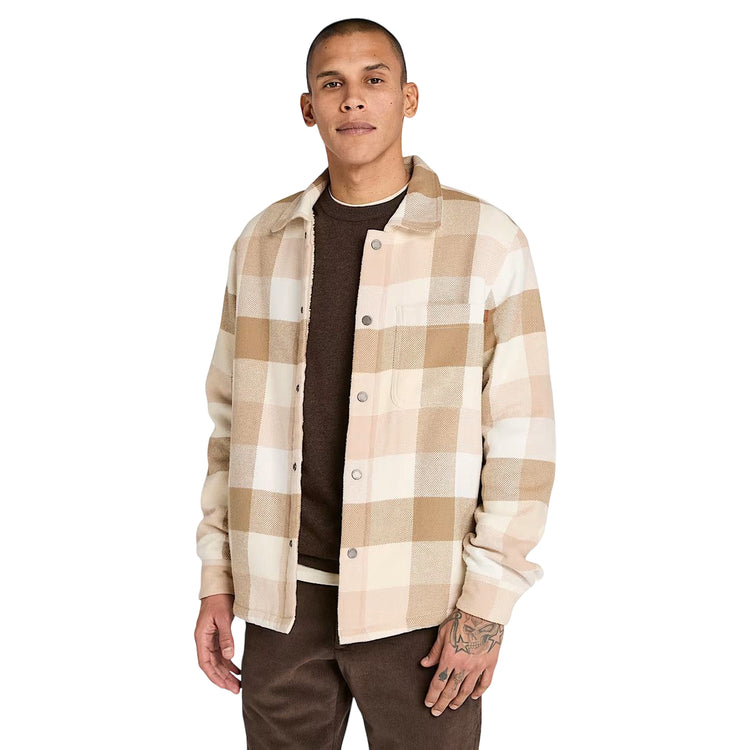 Camicia over da Uomo con fodera in pile Beige modello frontale