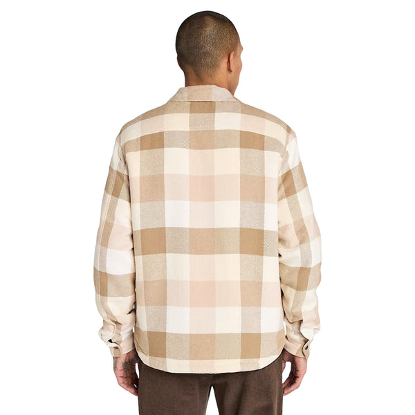 Camicia over da Uomo con fodera in pile Beige modello retro