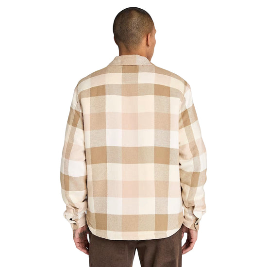 Camicia over da Uomo con fodera in pile Beige modello retro
