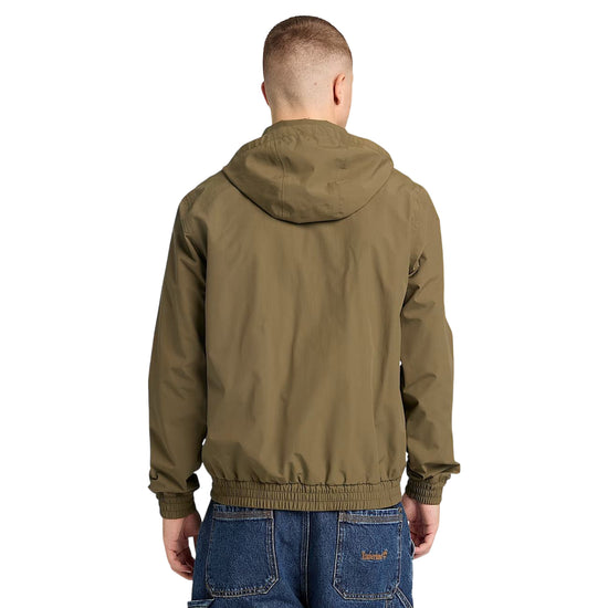 Bomber impermeabile con cappuccio verde militare