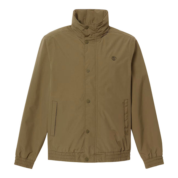 Bomber impermeabile con cappuccio verde militare 