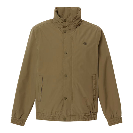 Bomber impermeabile con cappuccio verde militare
