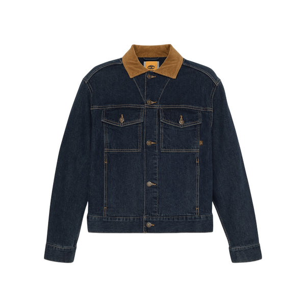 Giacca Uomo in denim con colletto in velluto