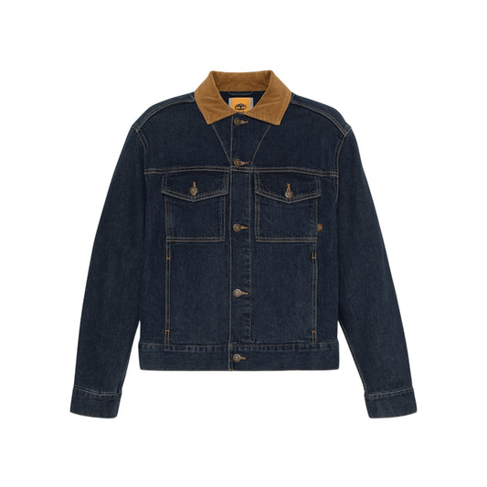 Giacca Uomo in denim con colletto in velluto