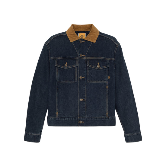 Giacca Uomo in denim con colletto in velluto