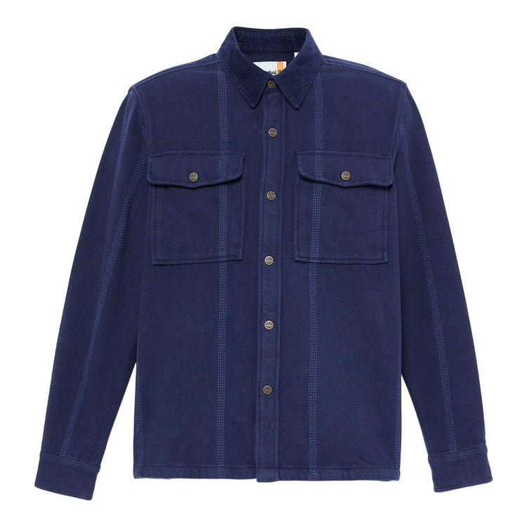 Camicia Uomo Utility con colletto in velluto a coste Blu