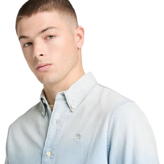 Camicia in Denim da Uomo in blu chiaro