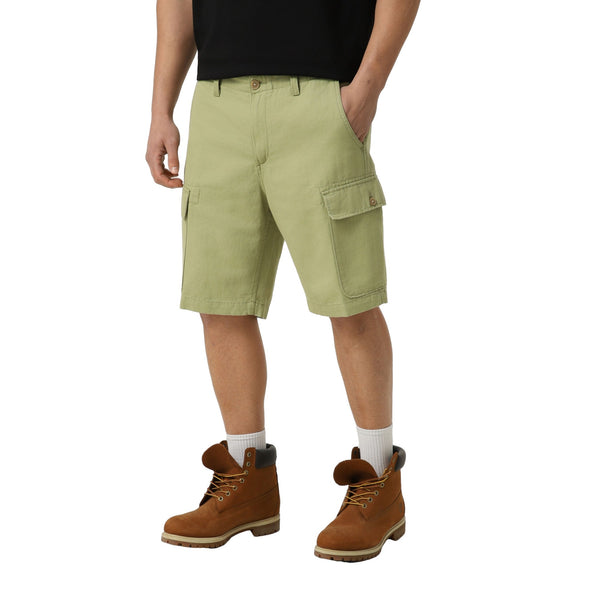 Bermuda Uomo con tasche cargo con bottone Verde modello frontale