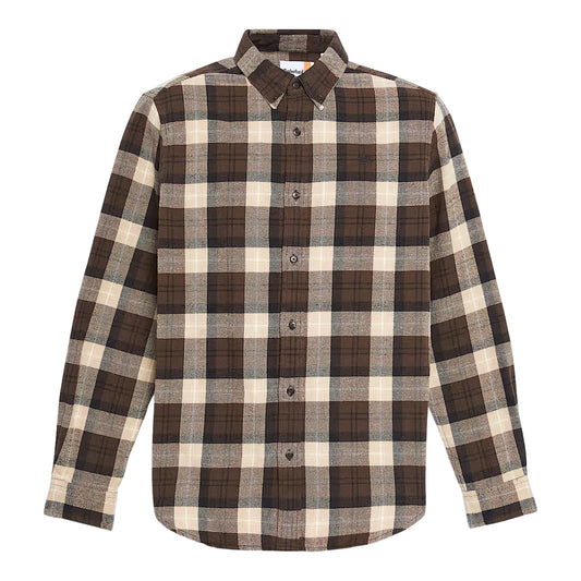 Camicia Uomo in flanella a quadri Marrone