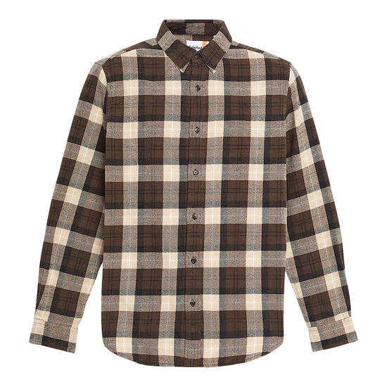 Camicia Uomo in flanella a quadri Marrone