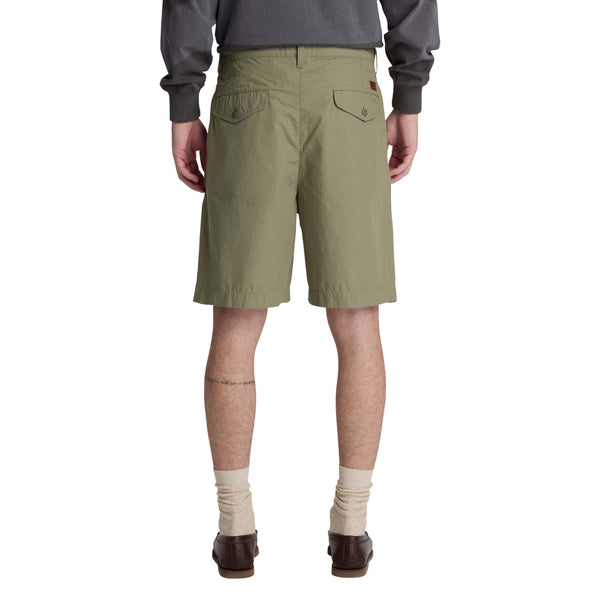 Bermuda Uomo in popeline tinta unita verde modello retro