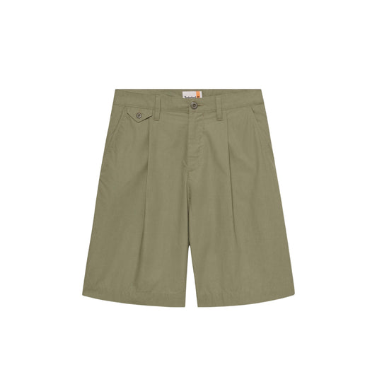 Bermuda Uomo in popeline tinta unita verde