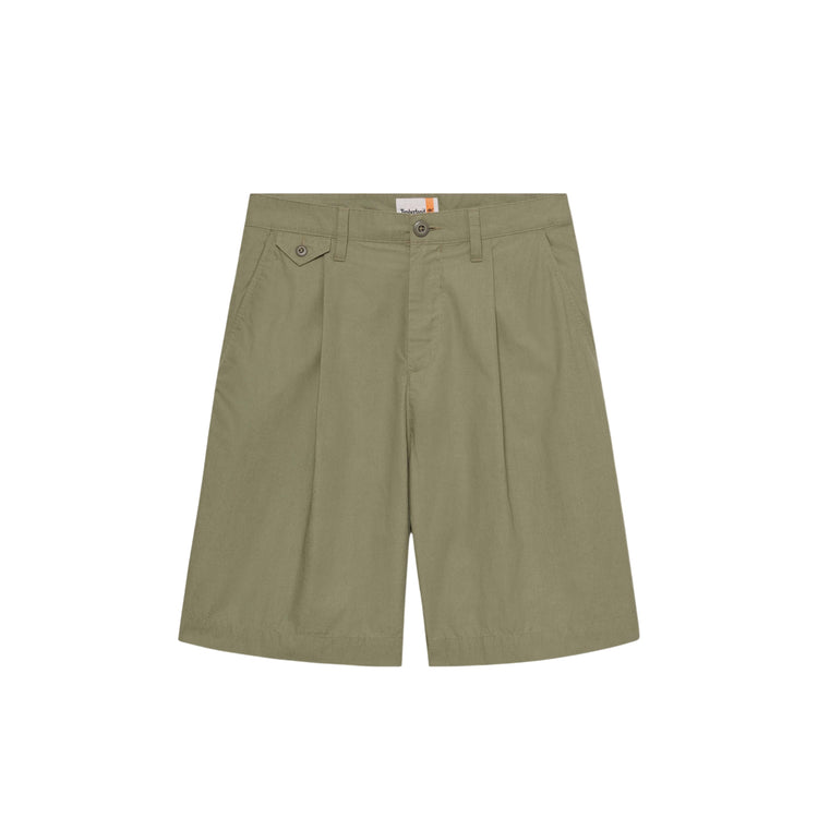 Bermuda Uomo in popeline tinta unita verde