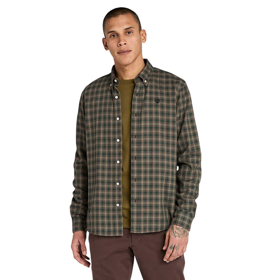 Camicia Uomo a quadretti Solucell Air Verde scuro modello frontale