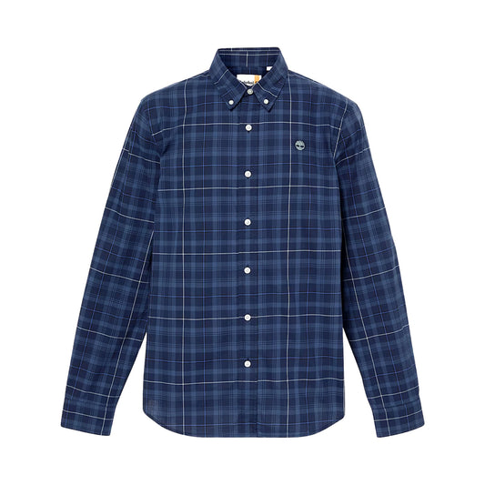 Camicia Uomo elasticizzata a quadri Blu