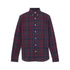 Camicia Uomo elasticizzata a quadri Bordeaux, con colletto classico 