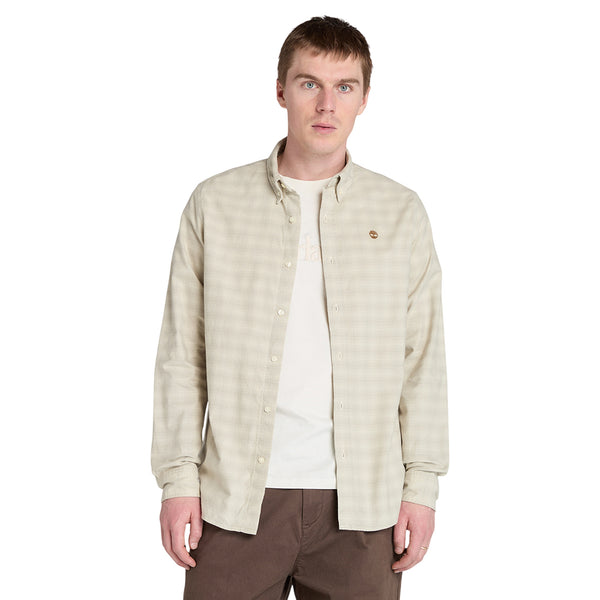 Camicia Uomo Solucell Plaid a quadri Beige modello frontale