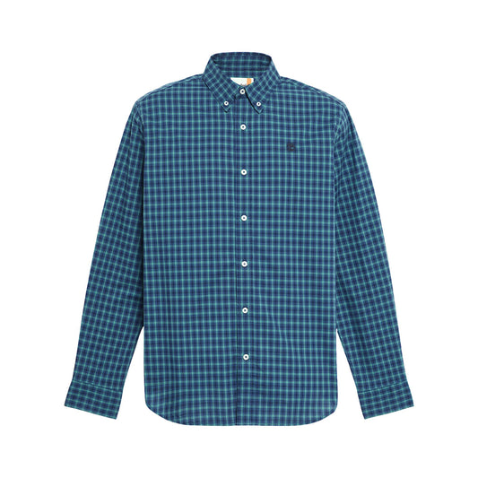 Camicia Uomo a quadretti in popeline blu