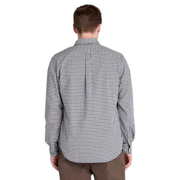 Camicia Uomo a quadretti in popeline marrone modello retro