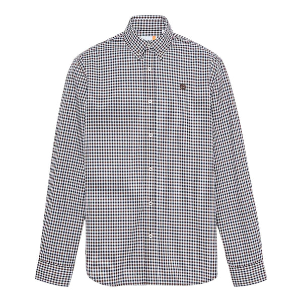 Camicia Uomo a quadretti in popeline marrone