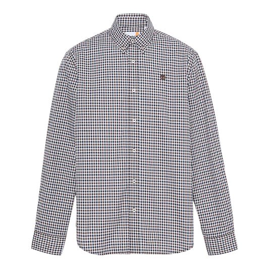 Camicia Uomo a quadretti in popeline marrone